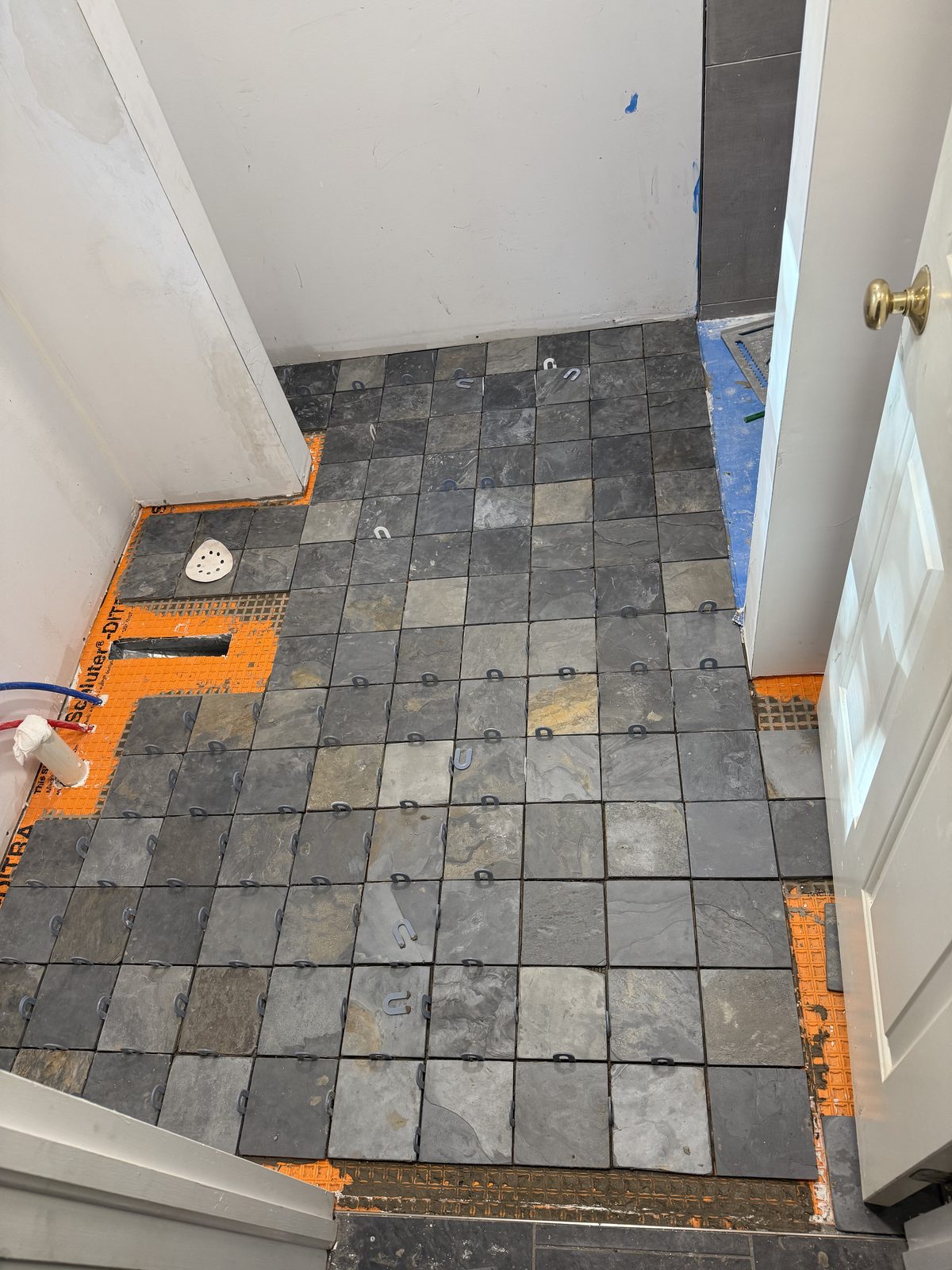 Completed tile work.